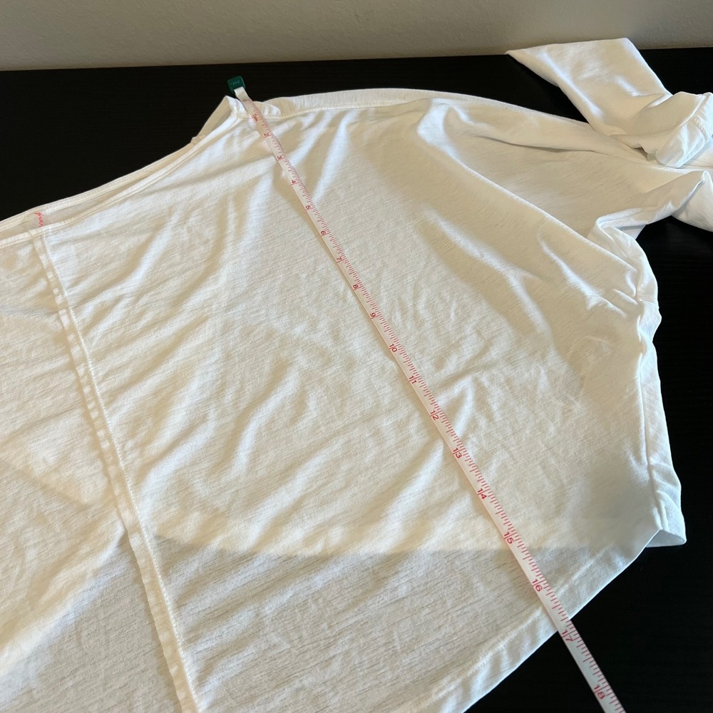 FP Movement Free People White Crossover Back Sheer Cropped Long Sleeve Top S - Picture 10 of 10